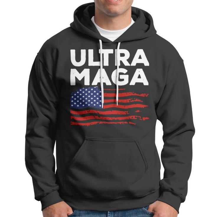 Ultra Maga Proud American Distressed Flag Patriotic Gift Hoodie