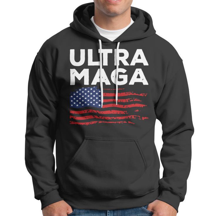 Ultra Maga Proud American Distressed Flag Patriotic Hoodie