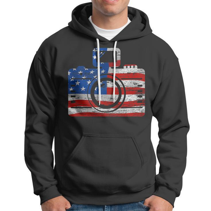 Us Flag Camera Fourth Of July Photographer V2 Hoodie