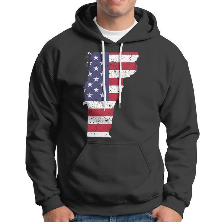 Vermont Map State American Flag 4Th Of July Pride Tee Hoodie