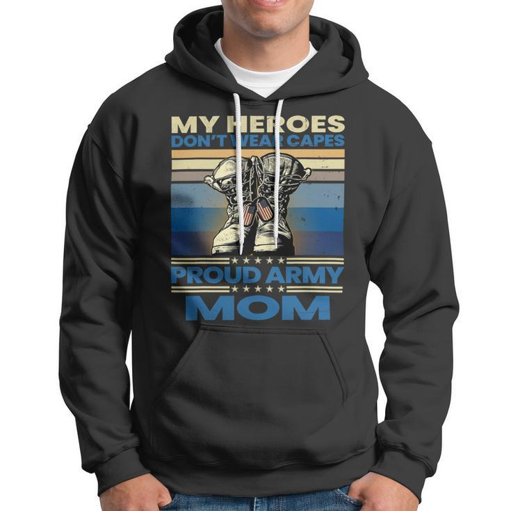 Vintage Veteran Mom My Heroes Dont Wear Capes Army Boots T-Shirt Hoodie