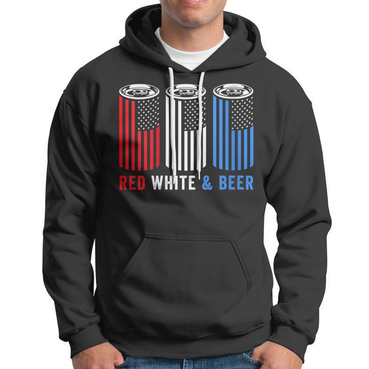 Womens Red White & Beer 4Th Of July Wine Red White Blue Beer Hoodie