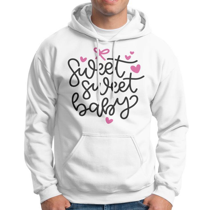 Baby Shower Text Pink Heart Ribbon Design Sweet Sweet Baby Hoodie