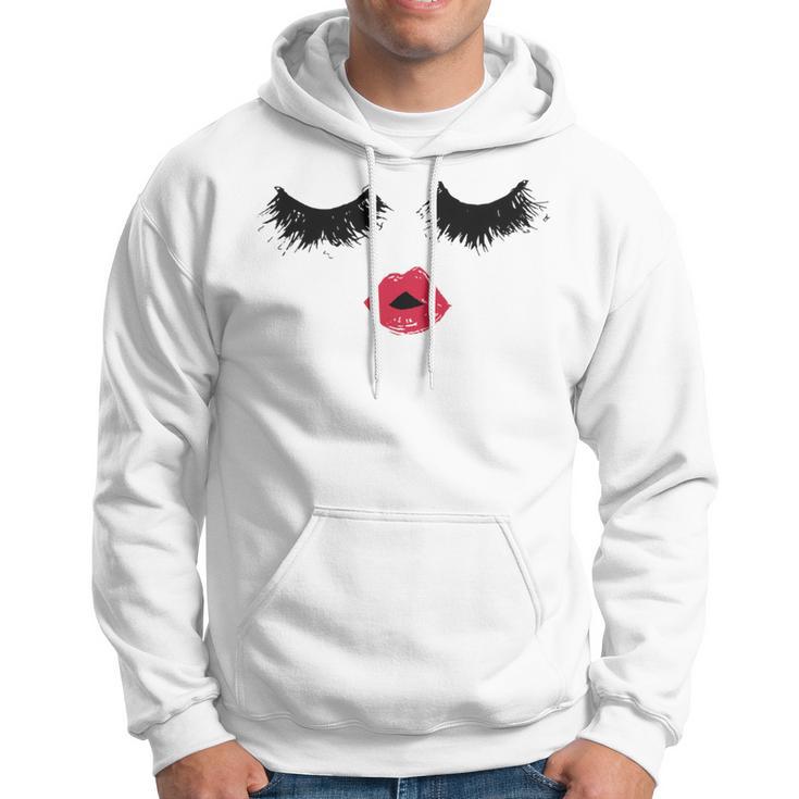 Black Eyelashes Red Lips Mother Day Gift Birthday Holiday Christmas Hoodie