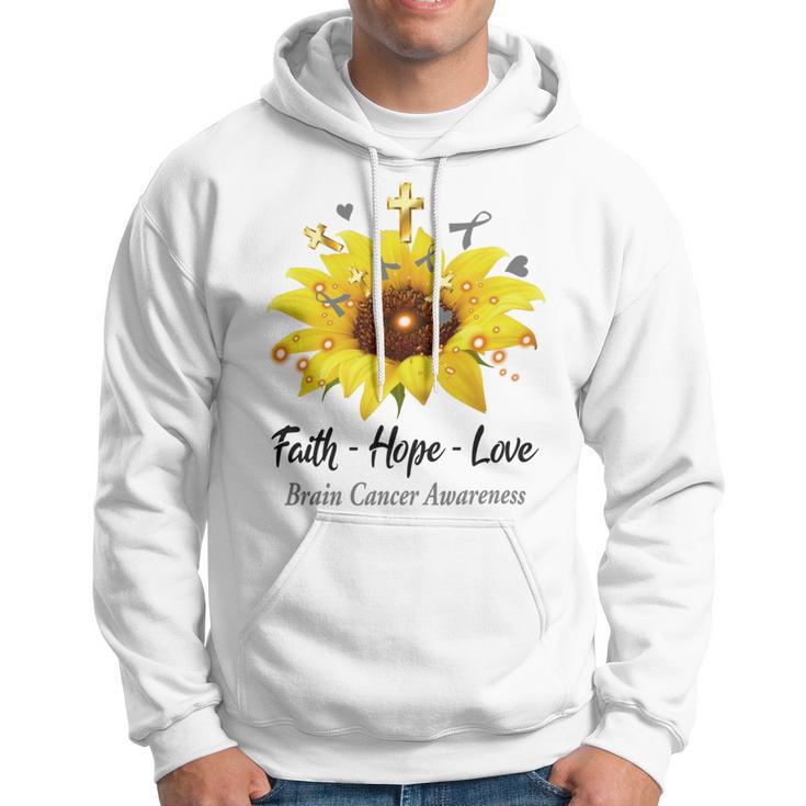 Brain Cancer Awareness Faith Hope Love Hoodie