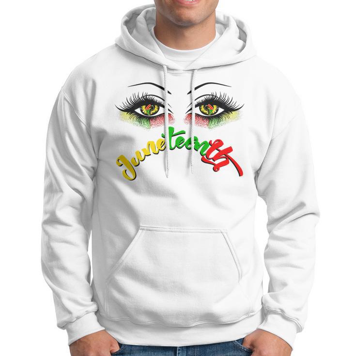 Bright Eyes Juneteenth African American Eye Black Flag V2 Hoodie