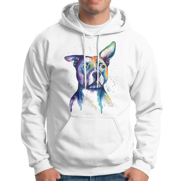Colorful Pit-Bull Terrier Dog Love-R Dad Mom Boy Girl Funny Hoodie