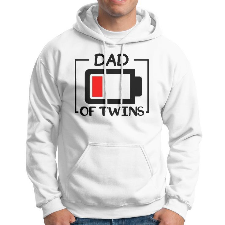 Dad Of Twins Low Battery Tired Twins Dad Hoodie