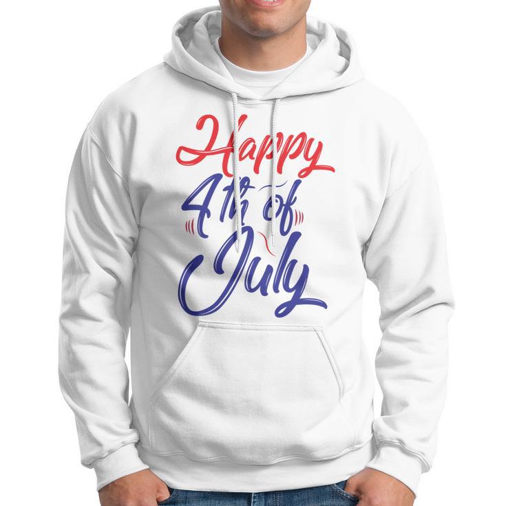 Happy 4Th Of July Dark Red Blue Text Hoodie