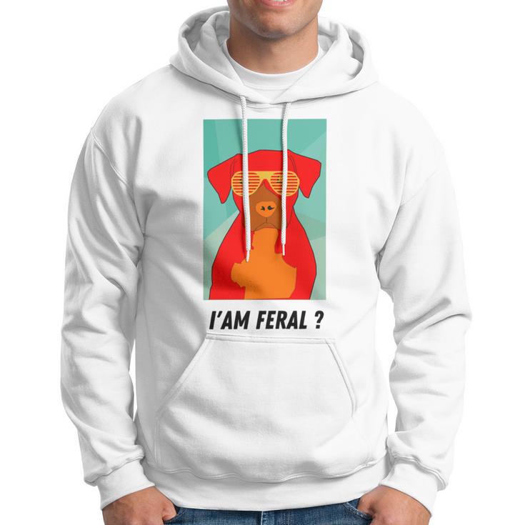 I Am Feral Coll Red Dog Hoodie