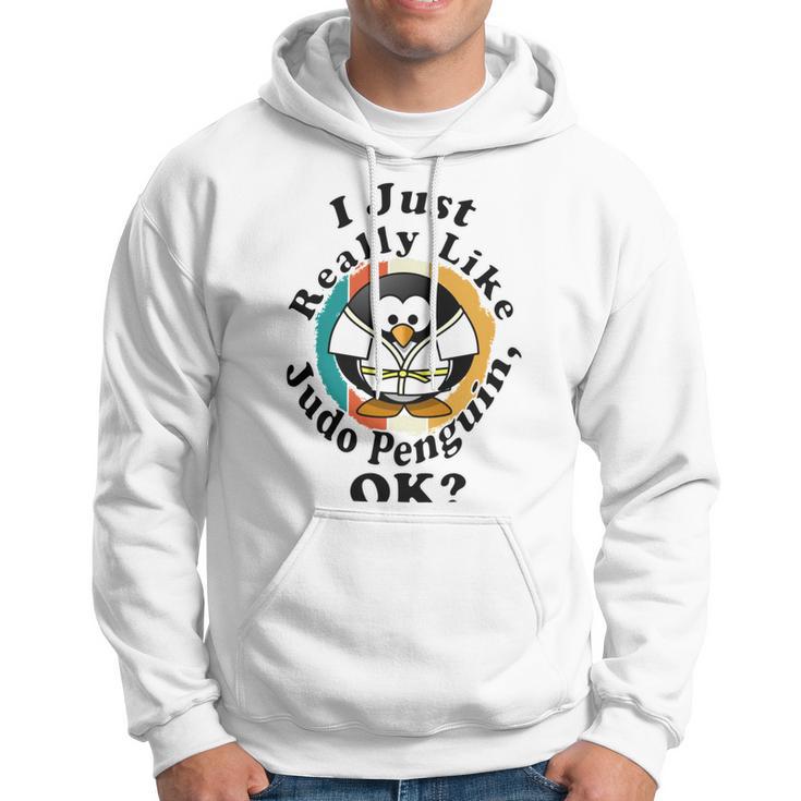 I Really Like Judo Penguin Ok Hoodie