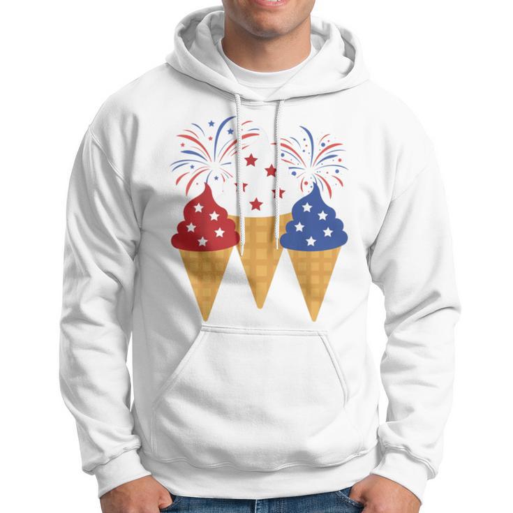 Memorial Day 4Th Of July Holiday Patriotic Ice Cream Hoodie