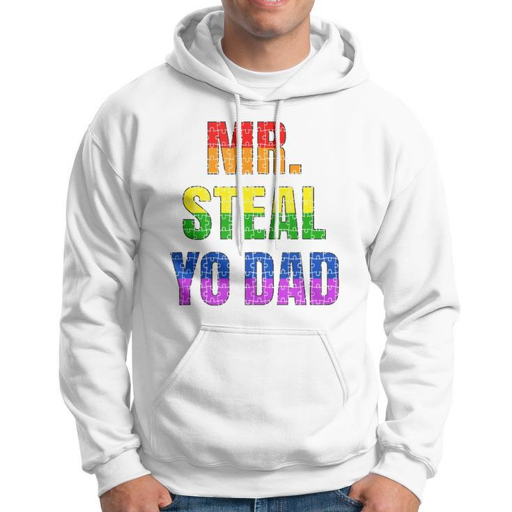 Mens Mister Steal Your Dad Gay Pride Jokes Hoodie