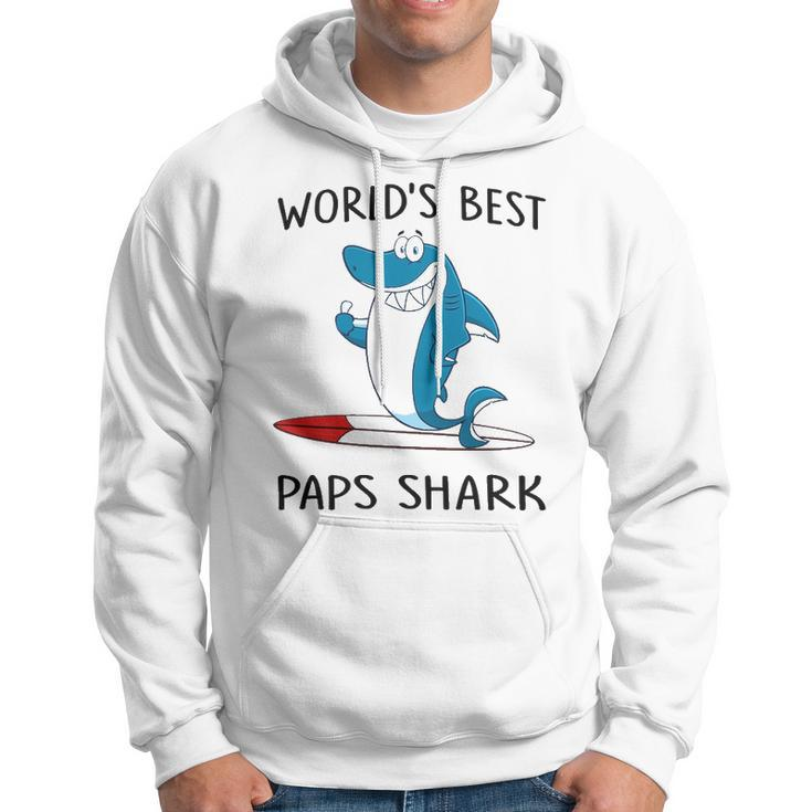 Paps Grandpa Gift Worlds Best Paps Shark Hoodie