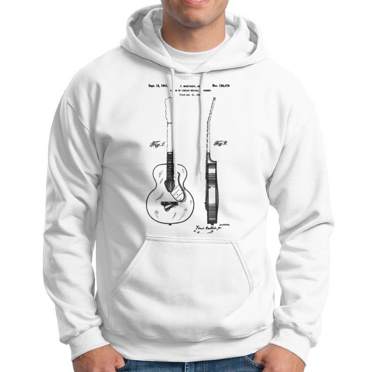 Patent Drawing Old Acoustic Guitar Hoodie