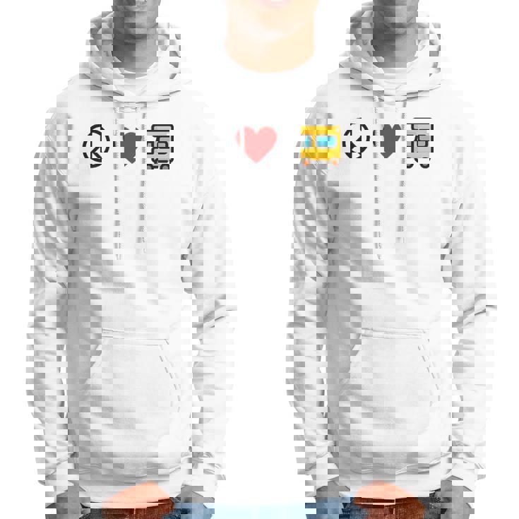 Peace Love Rv Camp Van Travel Fun Graphic Travel Hoodie