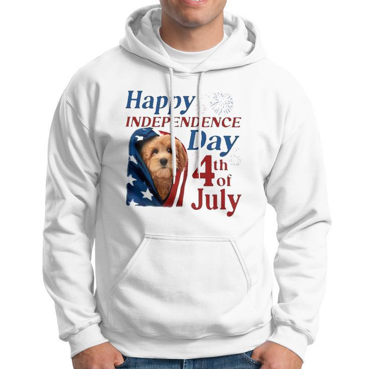 Red Goldendoodle Happy Independence Day 4Th Of July American Flag Hoodie