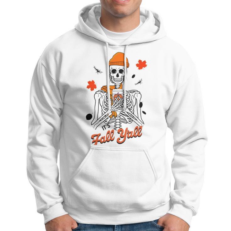 Skeleton It’S Fall Y’All Thanksgiving Funny Autumn Halloween Hoodie