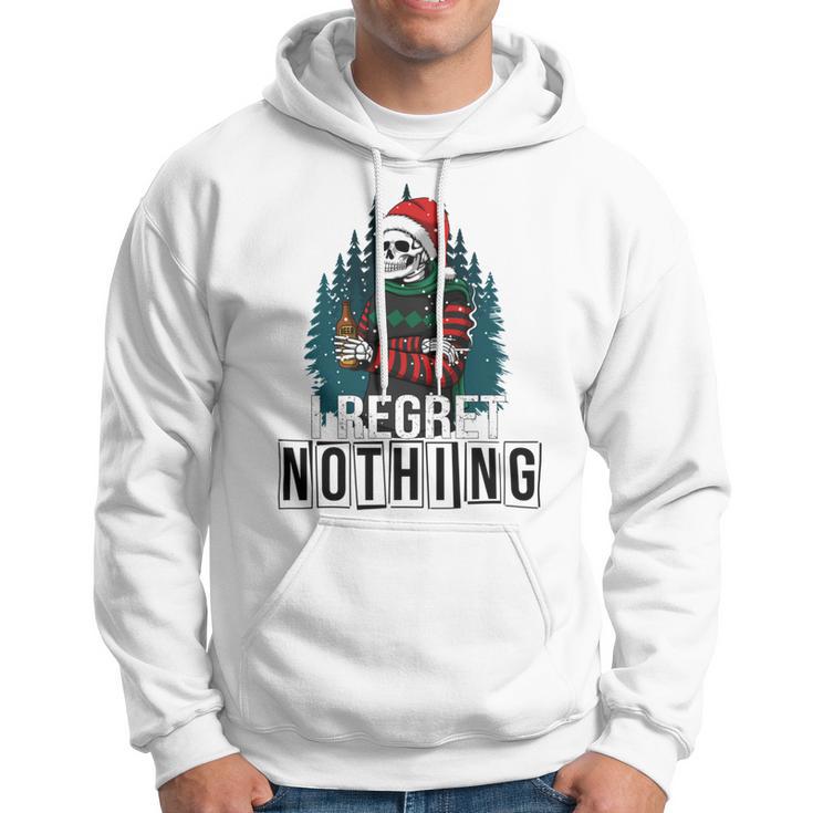 Skeleton Santa I Regret Nothing Christmas Hoodie