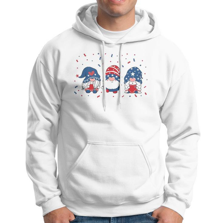Three Gnomes Celebrating Independence Usa Day 4Th Of July Hoodie