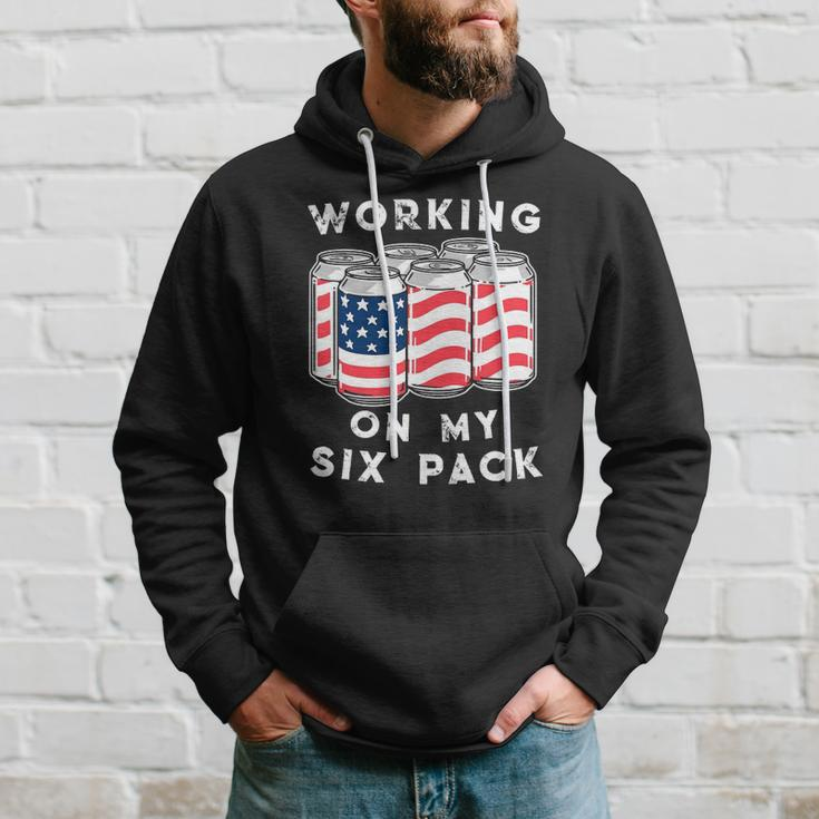 4Th Of July Drinking - Working On My Six Pack Hoodie Gifts for Him