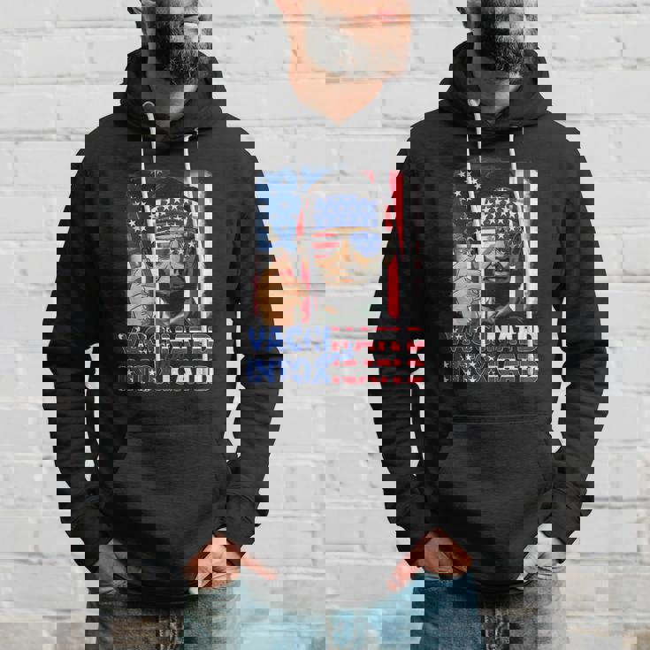 4Th Of July Vaccinated Intoxicated Usa Abe Lincoln Hoodie Gifts for Him