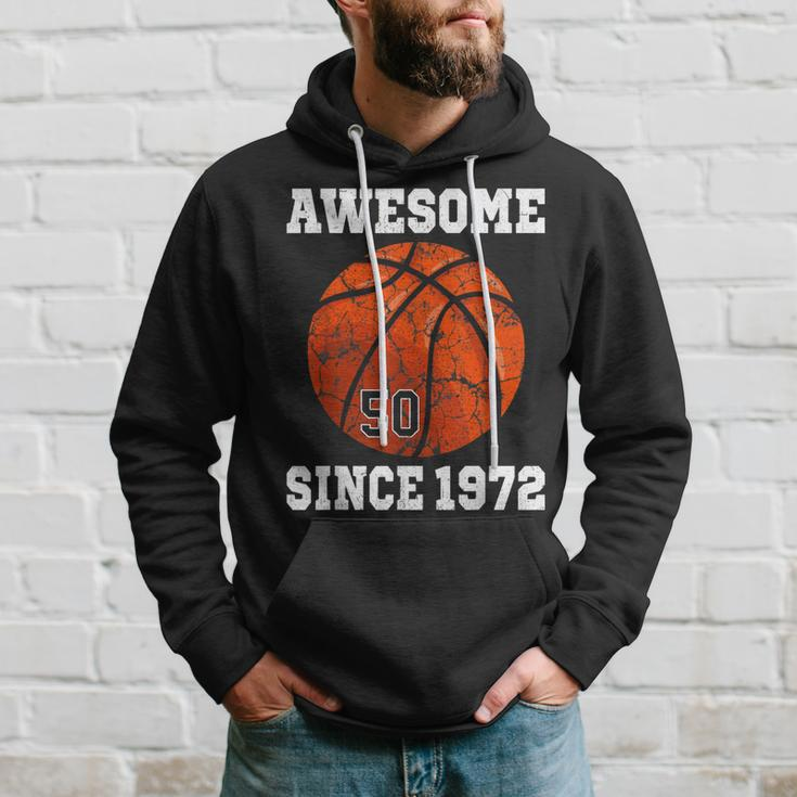 50Th Birthday Basketball Player 50 Years Old Vintage Retro Hoodie Gifts for Him