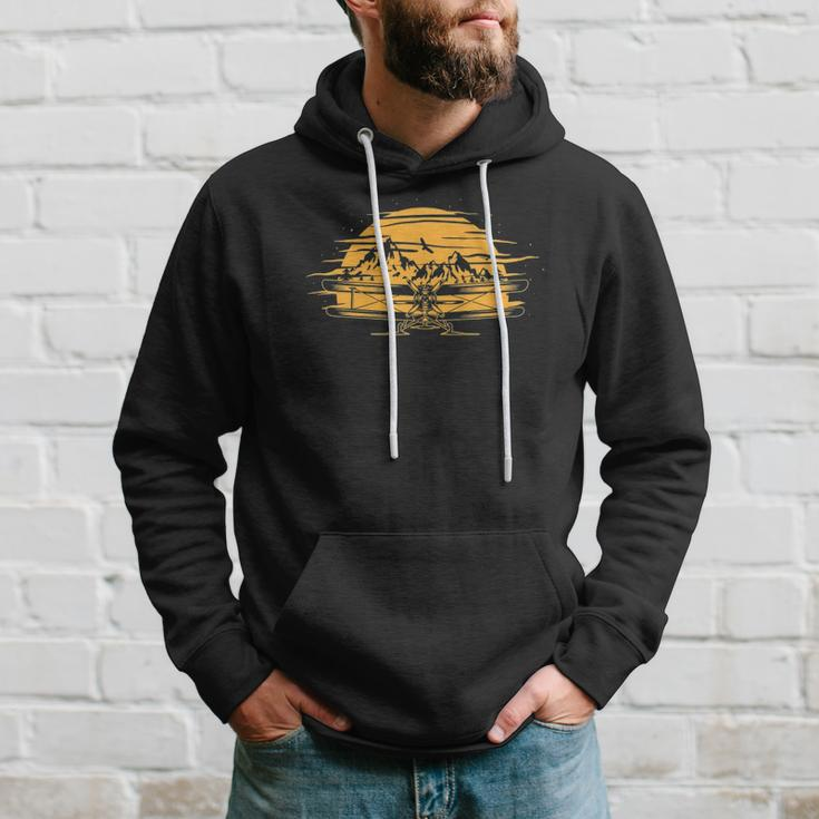Airplane Aircraft Plane Propeller Mountains Sky Air Gift Hoodie Gifts for Him