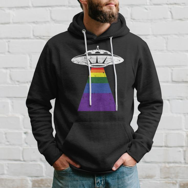Alien Abduction Gay Pride Lgbtq Gaylien Ufo Proud Ally Hoodie Gifts for Him