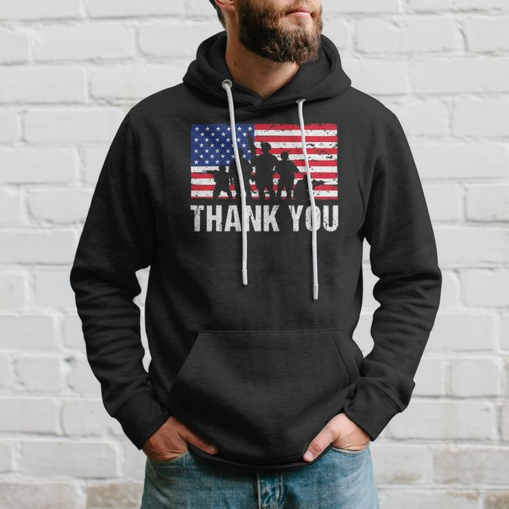 American Flag Soldiers Usa Thank You Veterans Proud Veteran Hoodie Gifts for Him