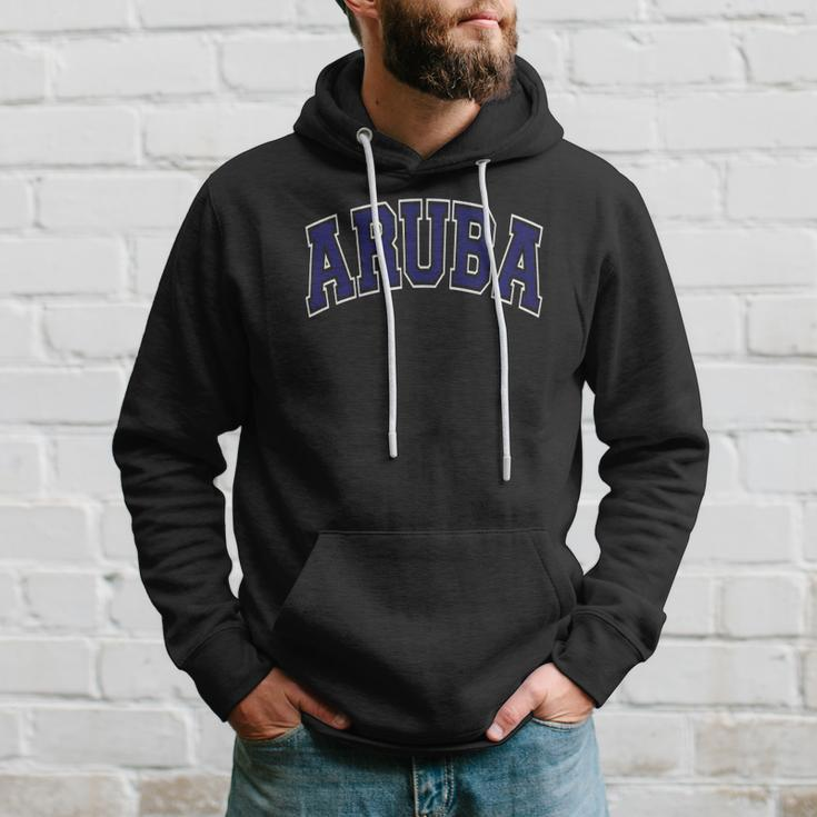 Aruba Varsity Style Navy Blue Text Hoodie Gifts for Him