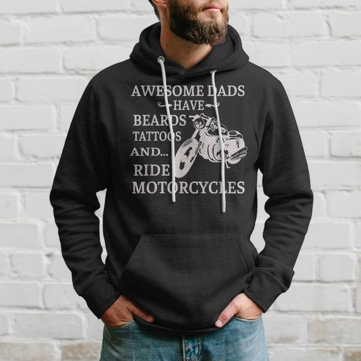 Awesome Dads Have Beards Tattoos And Ride Motorcycles V2 Hoodie Gifts for Him