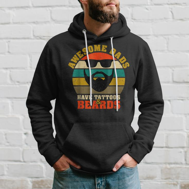 Awesome Dads Have Tattoos And Beards Vintage Fathers Day V3 Hoodie Gifts for Him