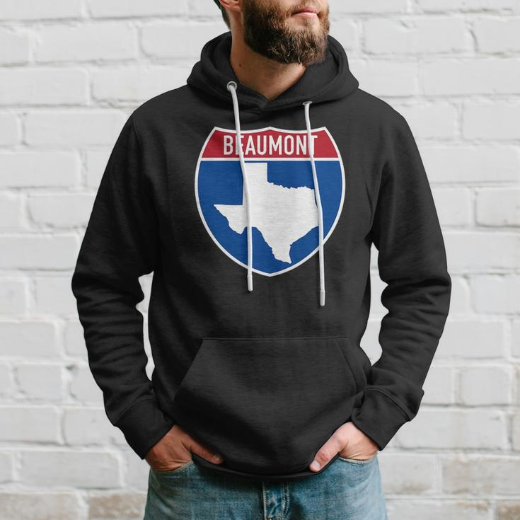 Beaumont Texas Tx Interstate Highway Vacation Souvenir Hoodie Gifts for Him