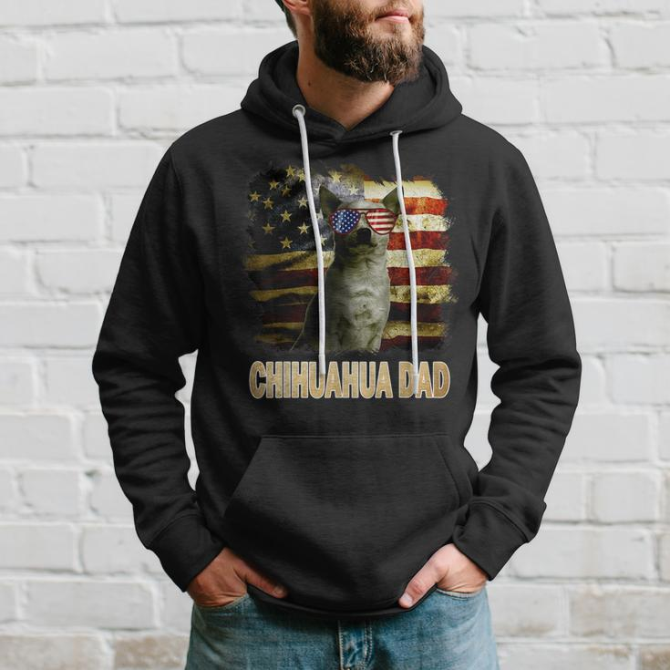 Best Chihuahua Dad Ever American Flag 4Th Of July Vintage Hoodie Gifts for Him