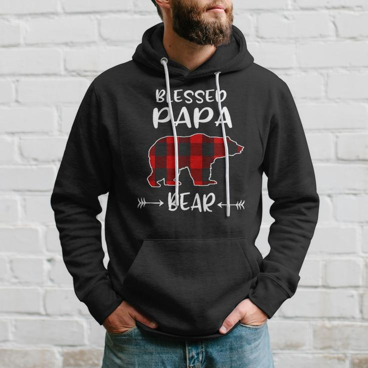 Blessed Papa Bear Buffalo Plaid Bear For Papa Hoodie Gifts for Him