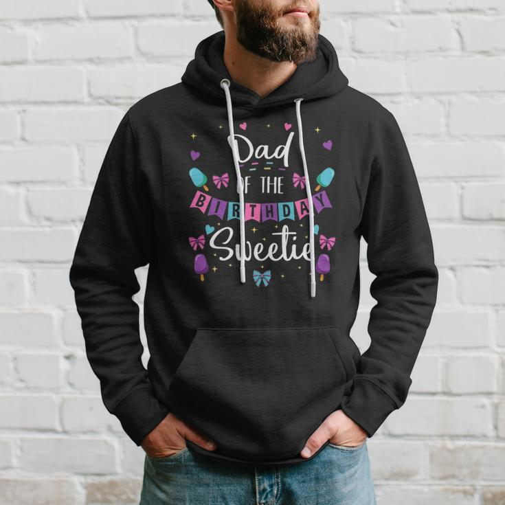 Dad Of The Birthday Sweetie Ice Cream Bday Party Father Dad Hoodie Gifts for Him