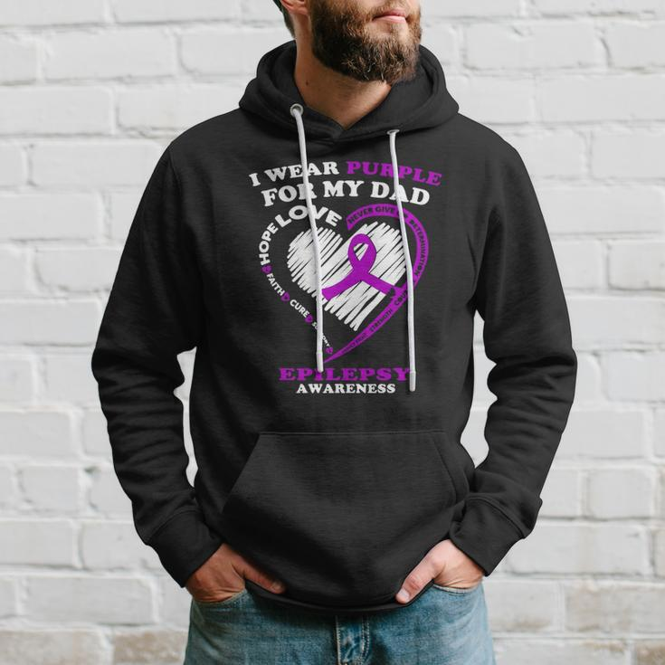 Epilepsy Awareness I Wear Purple For My Dad Hoodie Gifts for Him