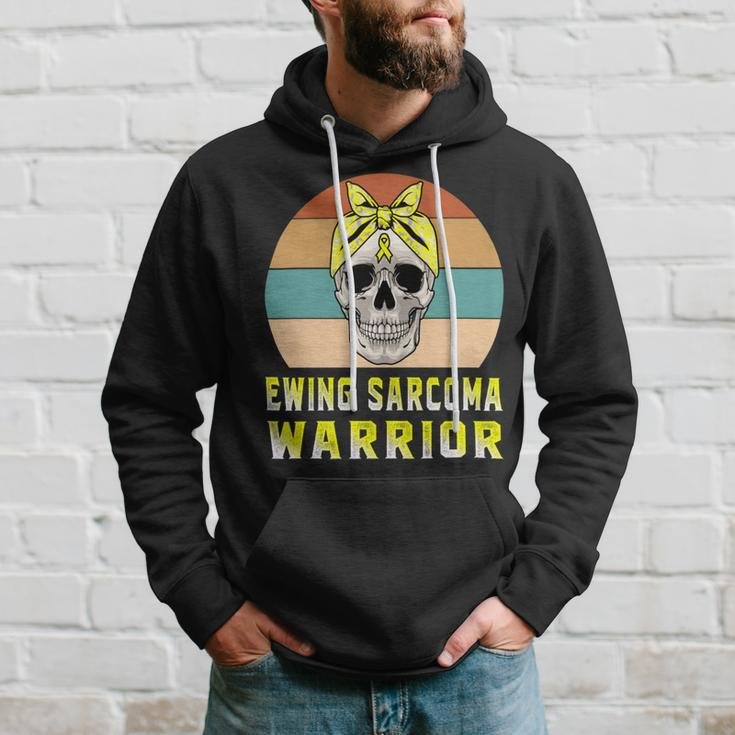 Ewings Sarcoma Warrior Skull Women Vintage Yellow Ribbon Ewings Sarcoma Ewings Sarcoma Awareness Hoodie Gifts for Him