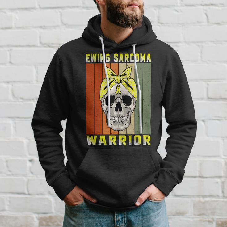 Ewings Sarcoma Warrior Skull Women Vintage Yellow Ribbon Ewings Sarcoma Ewings Sarcoma Awareness Hoodie Gifts for Him