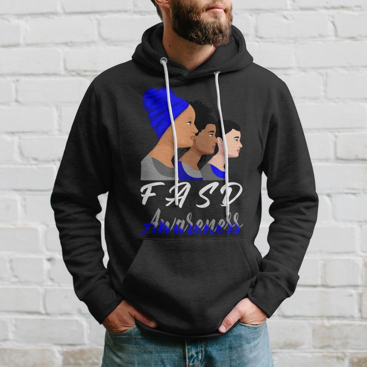 Fasd Awareness Blue And Grey Women Fetal Alcohol Spectrum Disorder Fetal Alcohol Spectrum Disorder Awareness Hoodie Gifts for Him