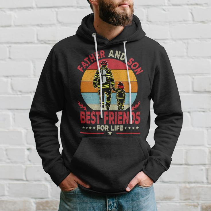 Father Grandpa And Son Firefighter Best Friends For Life Fathers Day 262 Family Dad Hoodie Gifts for Him