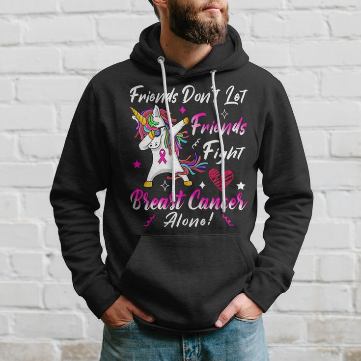 Friends Dont Let Friends Fight Breast Cancer Alone Pink Ribbon Unicorn Breast Cancer Support Breast Cancer Awareness Hoodie Gifts for Him