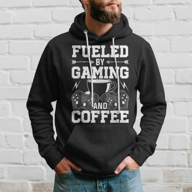 Fueled By Gaming And Coffee Video Gamer Gaming Hoodie Gifts for Him