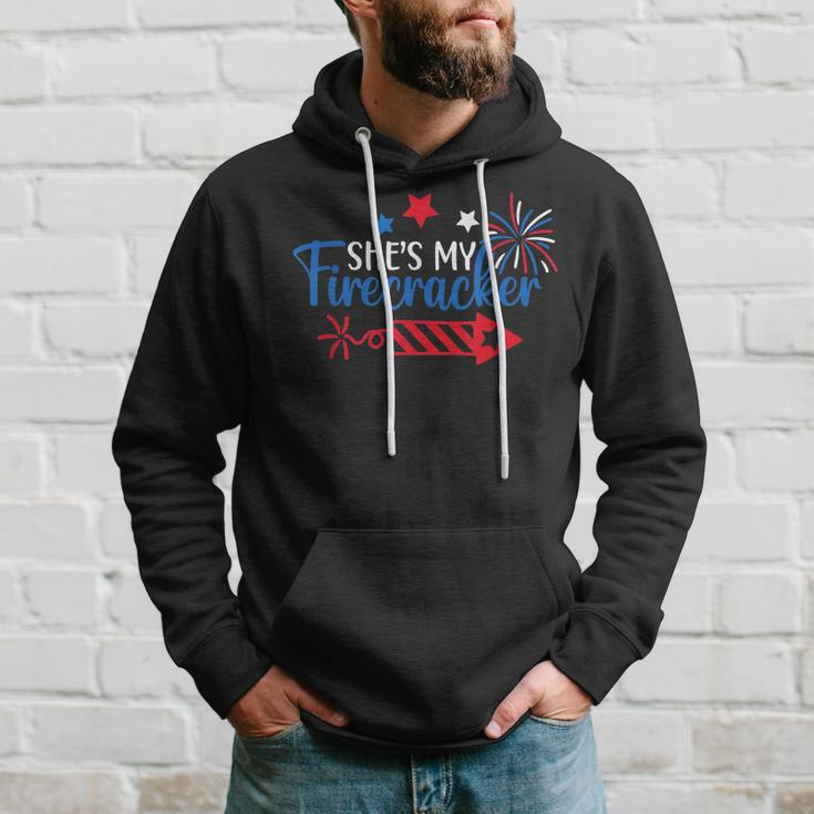 Funny 4Th Of July She Is My Firework Patriotic Us Couples Hoodie Gifts for Him