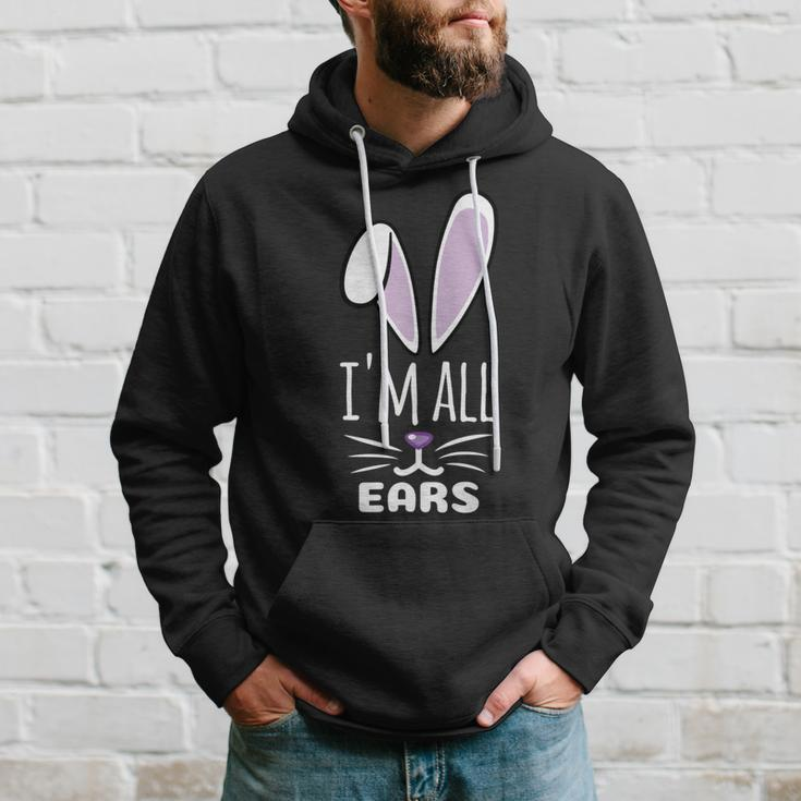 Funny Cute Pastel Purple Bunny Im All Ears Rabbit Happy Easter Day Gift For Girls Women Mom Mommy Family Birthday Holiday Christmas Hoodie Gifts for Him