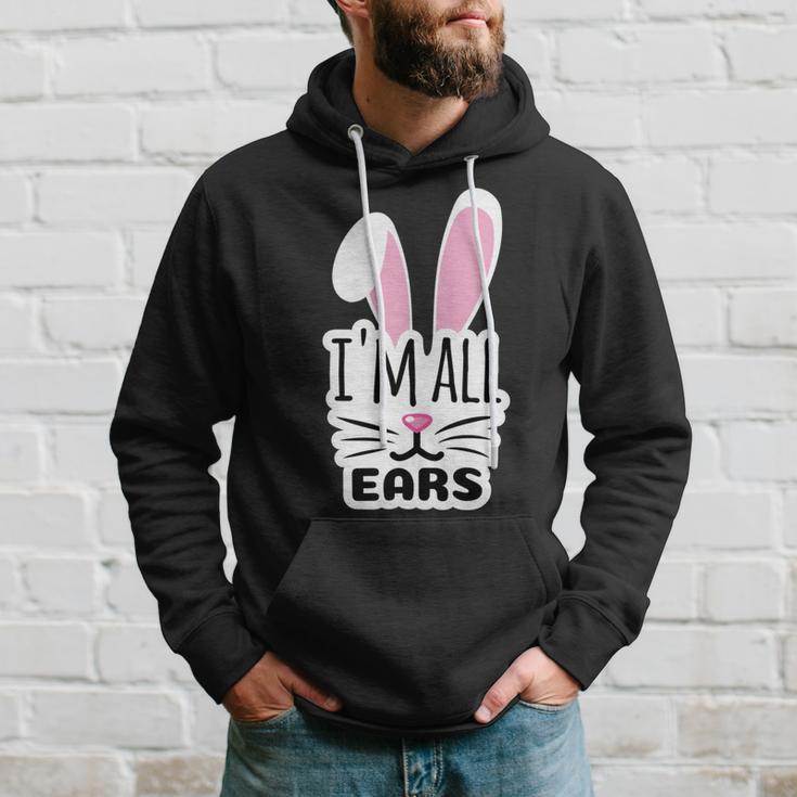 Funny Cute Pink Bunny Im All Ears Rabbit Happy Easter Day Gift For Girls Women Mom Mommy Family Birthday Holiday Christmas Hoodie Gifts for Him