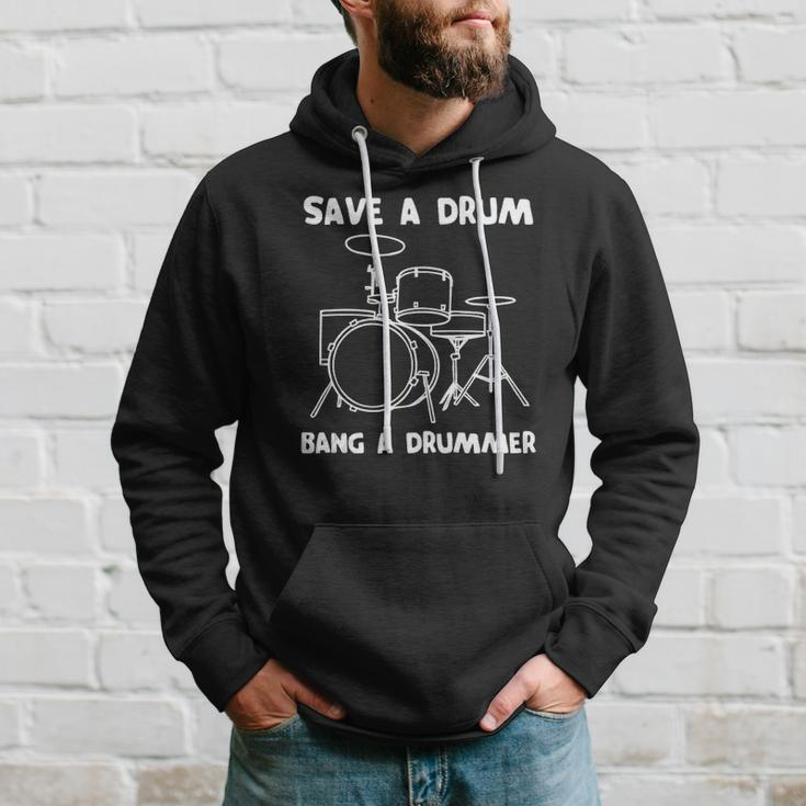 Funny Drummer Save A Drum Bang A Drummer - Drummer Hoodie Gifts for Him