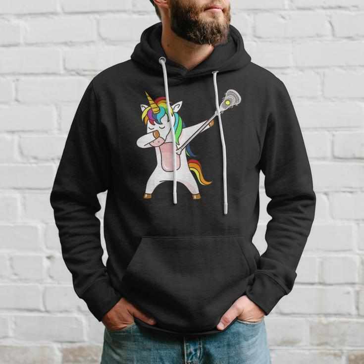 Funny Lacrosse Unicorn Dabbing Gift Hoodie Gifts for Him