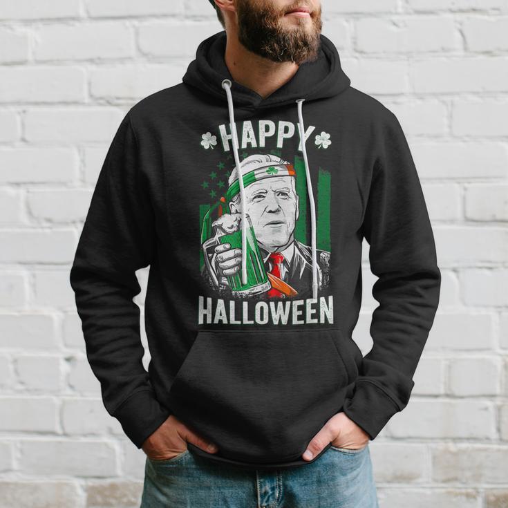 Funny Leprechaun Biden Happy Halloween For St Patricks Day Hoodie Gifts for Him